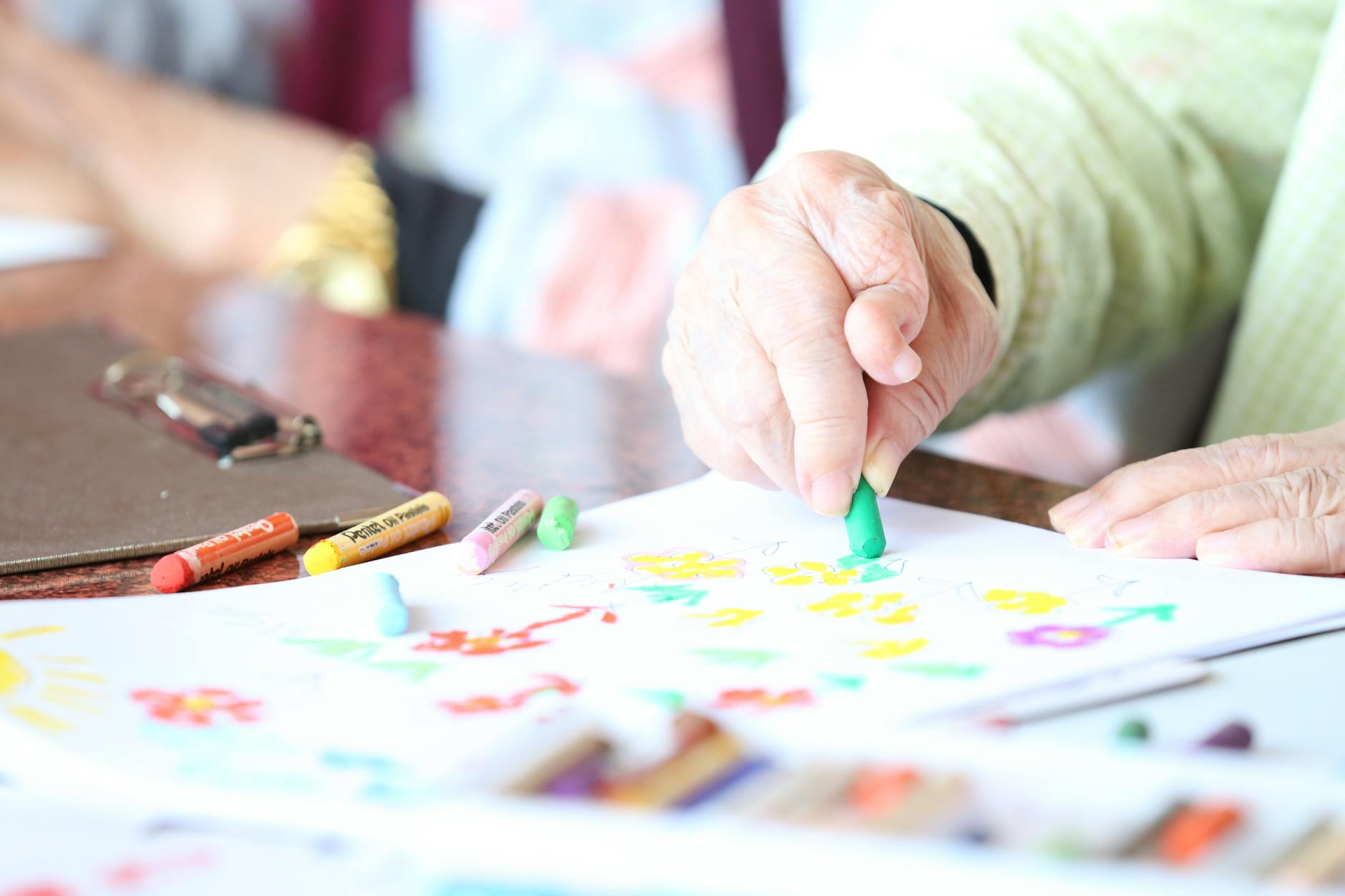 Coloring as a Shared Activity for Caregivers and Patients